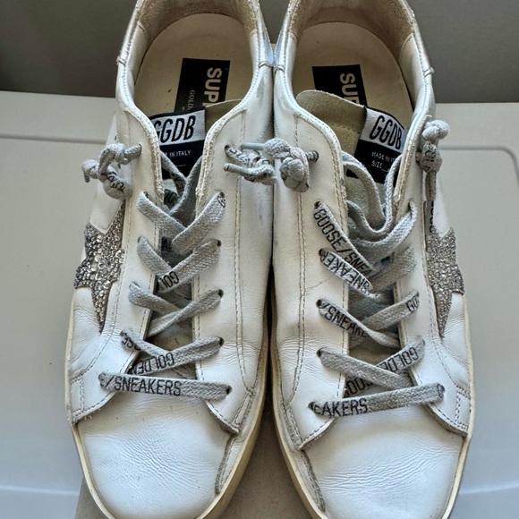 Golden Goose Private Edition Silver Star White Sneakers with Swarovski crystals - Picture 3 of 8